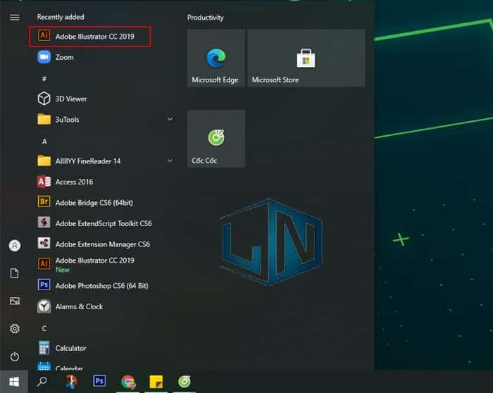 Vào Start để mở phần mềm