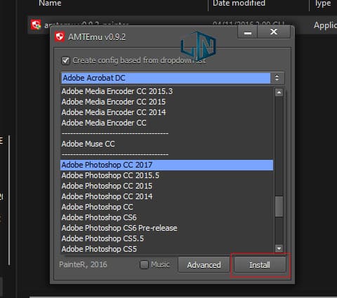 Chọn Adobe Photoshop CC 2017